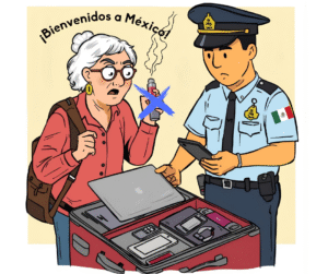 border guard checking luggage